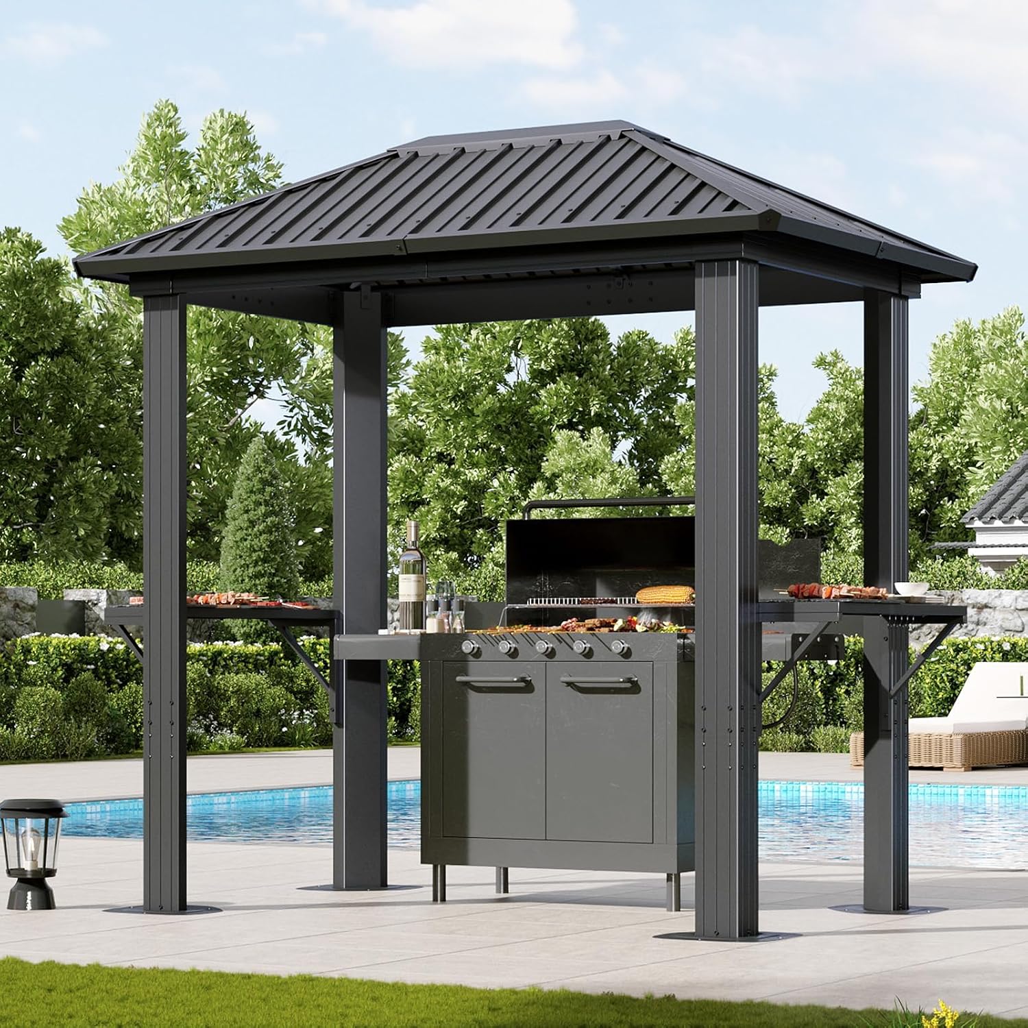 Aoxun 5 x 8FT Grill Hardtop Gazebo