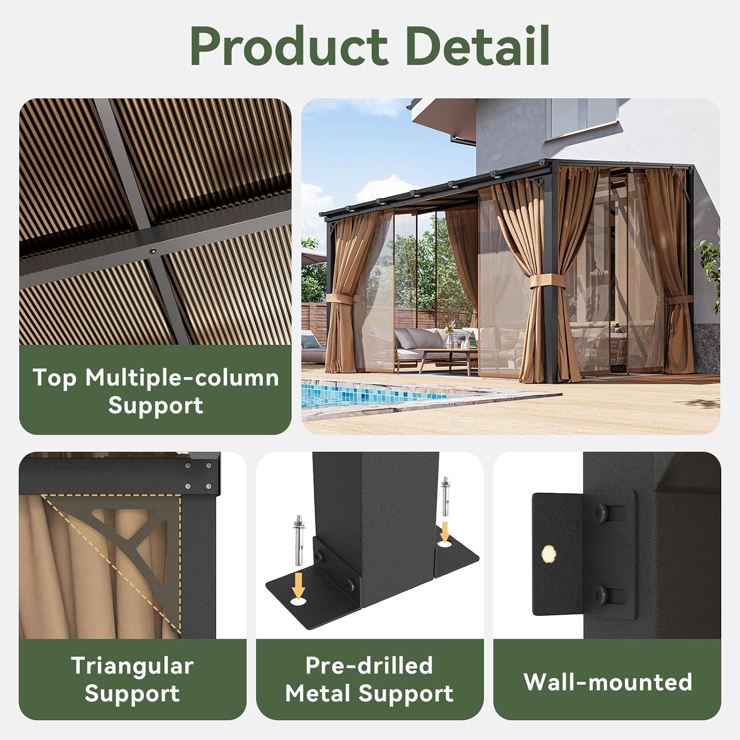 Aoxun 10'x12' Lean to Gazebo