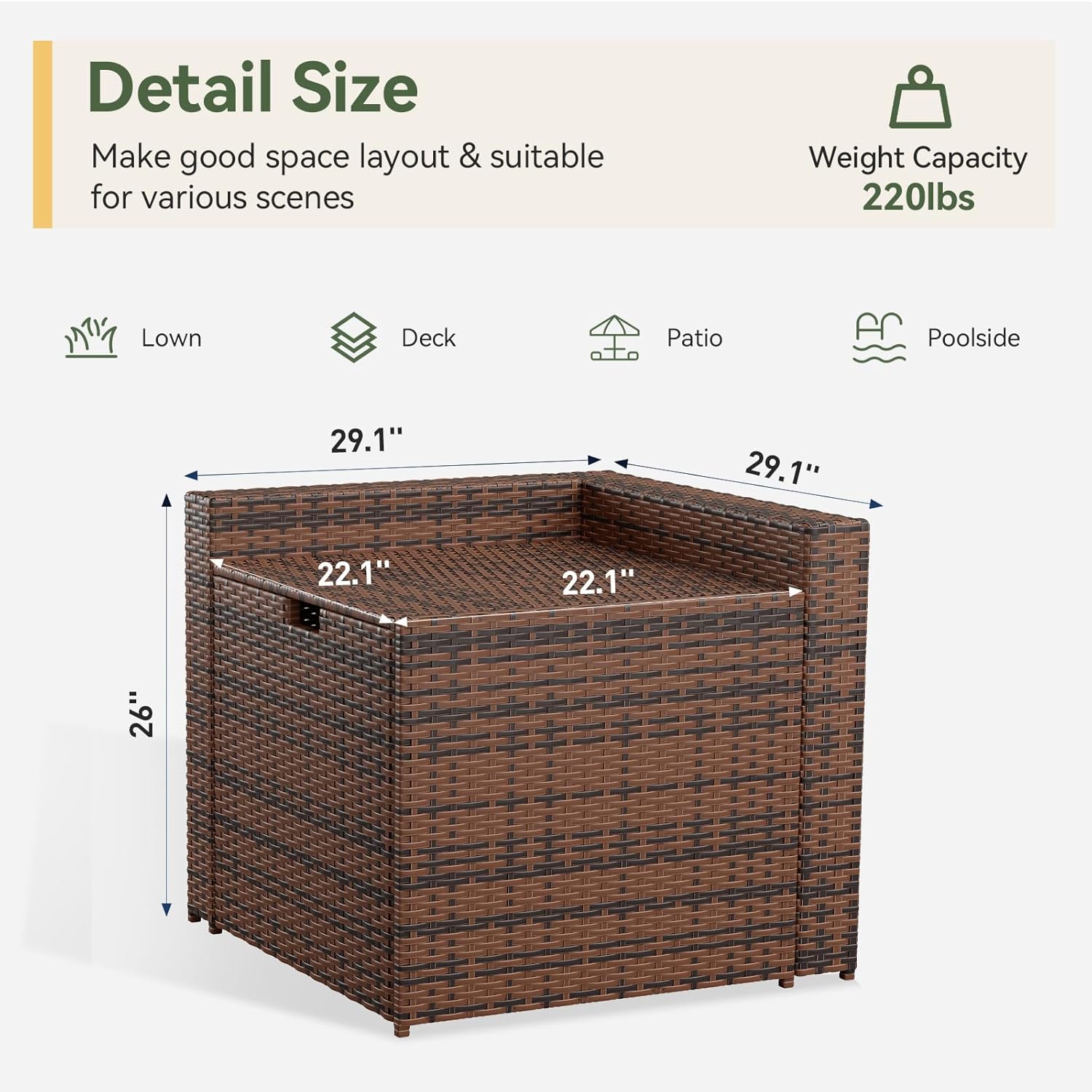 Aoxun Patio Furniture Set Storage Side Box