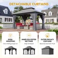 Sunmthink Outdoor Gazebo for Patio 10x12, Metal Frame Canopy with Double Roofs, Heavy Duty Party Tent and Shelter with Mosquito Netting and Privacy Screen for Backyard,Garden,Deck (Gray)