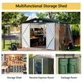 9.7' x 7.6' Outdoor Metal Storage Shed with Base Flame, Steel Garden Shed, Tool Storage Shed for Backyard, Patio, Lawn(Floor included)