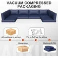 Aoxun Outdoor Replacement Cushions for Patio Furniture, Deep Seat Outdoor Cushions for 6-Seat Wicker Sectional, 14-Piece Water-Repellent Cushions for L-Shape Couch(Navy)