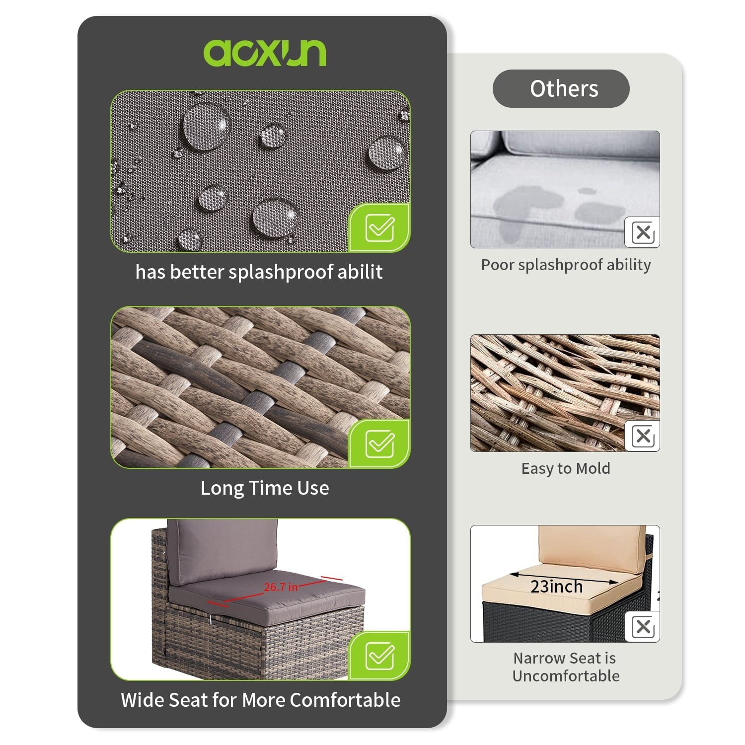 5 Piece Patio Furniture Set, Outdoor Patio Furniture Sets with Fire Pit, Wicker Patio Furniture, Outdoor Conversation Set with Gray Cushions (4.2) 4.2 stars out of 81 reviews 81 reviews