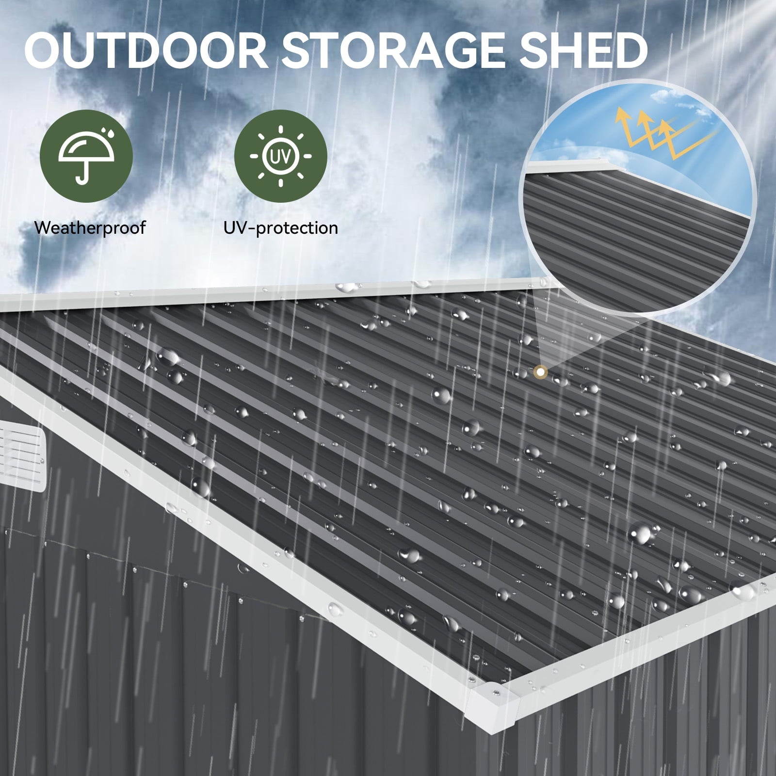 10’ x 8’ Outdoor Metal Storage Shed, Steel Utility Tool Shed Storage with Lockable Doors, Metal Sheds Outdoor Storage for Backyard, Garden, Lawn and Patio, Black