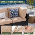 8 Piece Patio Furniture Set with 44” Fire Pit Table Wicker Rattan Patio Sectional Sofa Set Outdoor Seating Furniture with 4'' Thickened Cushion, Beige (Include Waterproof Cover)