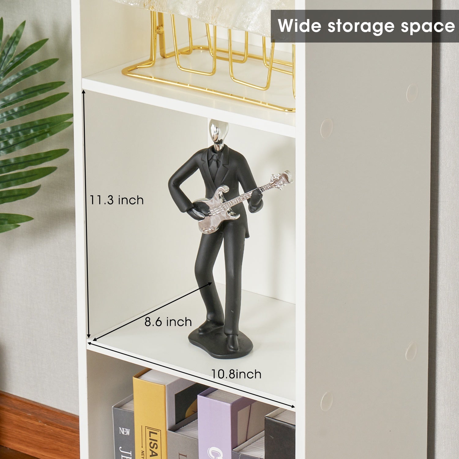 6 Tier Standard Bookcase, 71.5" Tall Wooden Storage Book Shelf for Home Office and Bedroom, White