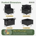 12 Piece Patio Furniture Set with 44” Fire Pit Table Wicker Rattan Patio Sectional Sofa Set Outdoor Seating Furniture with 4'' Thickened Cushion, Black (Include Waterproof Cover)
