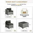 10 Piece Patio Furniture Set Wicker Rattan Patio Conversation Set Outdoor Sectional Sofa Set with Coffee Table and 4” Thickened Cushions, Black(Waterproof Cover Included)