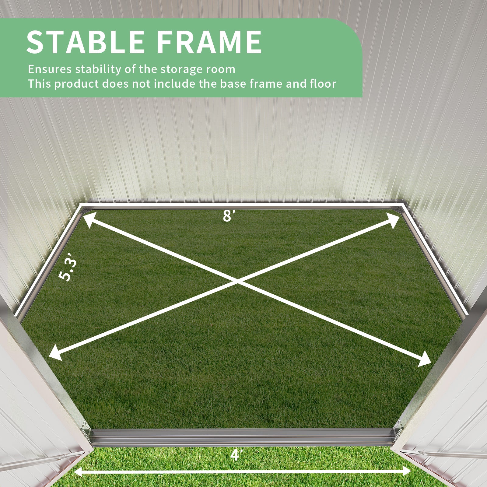 8.5 x 5.6 FT Outdoor Storage Shed, Utility Steel Tool Shed with Lockable Door, Galvanized Metal Shed with Air Vents for Garden, Backyard, Patio, Lawn