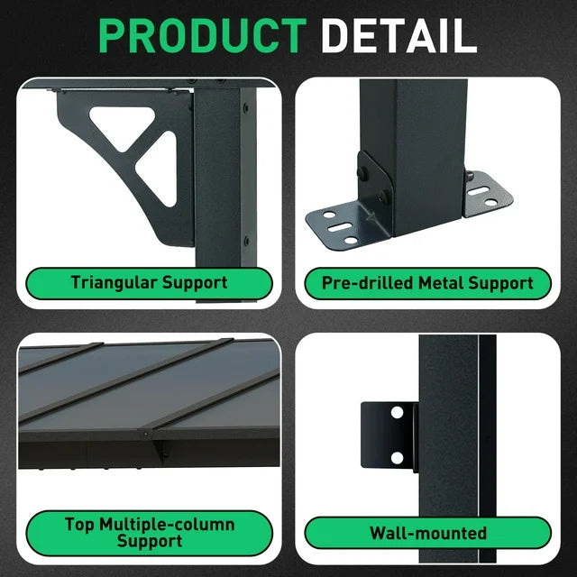 8' x 5' Gazebo for Patio, Gazebo Pergola with Sloped Roof, Grill Gazebo
