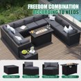 Clouddwell 12-Piece Patio Furniture Set With Fire Table On Sale, Black Rattan Wicker Outdoor Sectional Sofa Couch with Table Patio Conversation Set for Lawn& Backyard,Gray