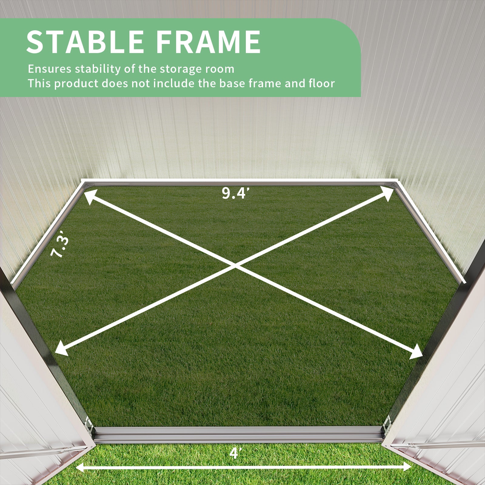 7.6 x 9.7 FT Outdoor Storage Shed, Utility Steel Tool Shed with Lockable Door, Galvanized Metal Shed with Air Vents for Garden, Backyard, Patio, Lawn