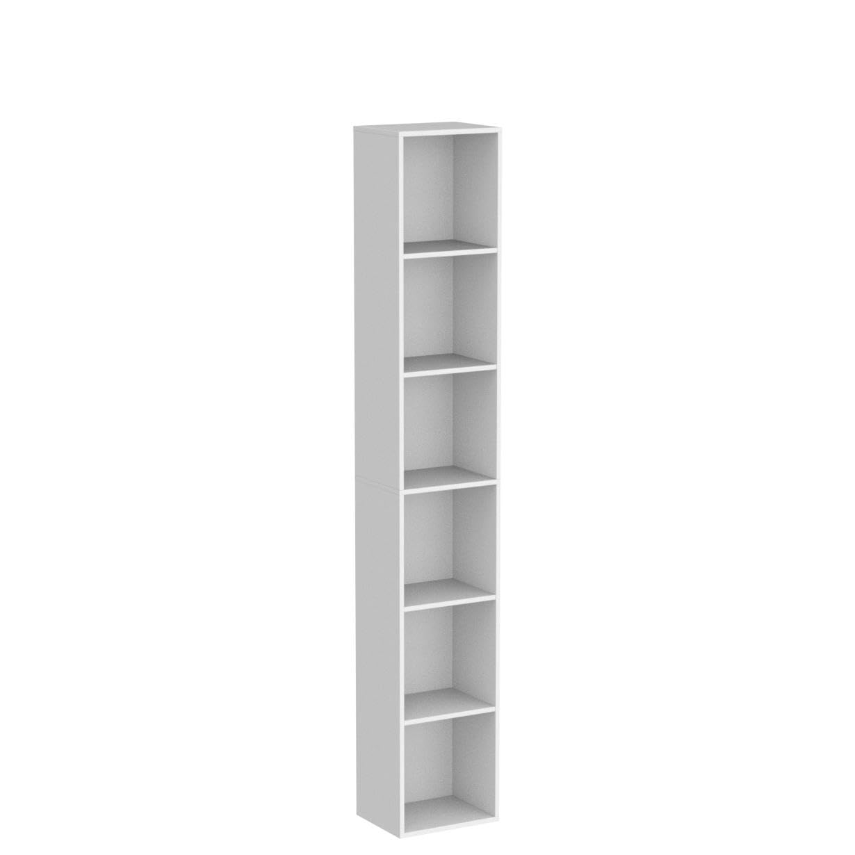 6-tier Standard Bookcase 71.5" Tall Bookshelf for Home Office, White