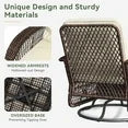 Aoxun 3 Pieces Patio Furniture Set, Patio Swivel Rocker Chairs Set of 2, Wicker Outdoor Bistro Set with Rocking Chair, Thickened Cushions and Table for Porch (Beige)