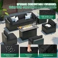 Clouddwell 10-Piece Patio Furniture Set on Sale, Black Rattan Wicker Outdoor Sectional Sofa Couch with Table Patio Conversation Set for Lawn& Backyard,Black