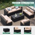 Clouddwell 10-Piece Patio Furniture Set on Sale, Black Rattan Wicker Outdoor Sectional Sofa Couch with Table Patio Conversation Set for Lawn& Backyard,Beige