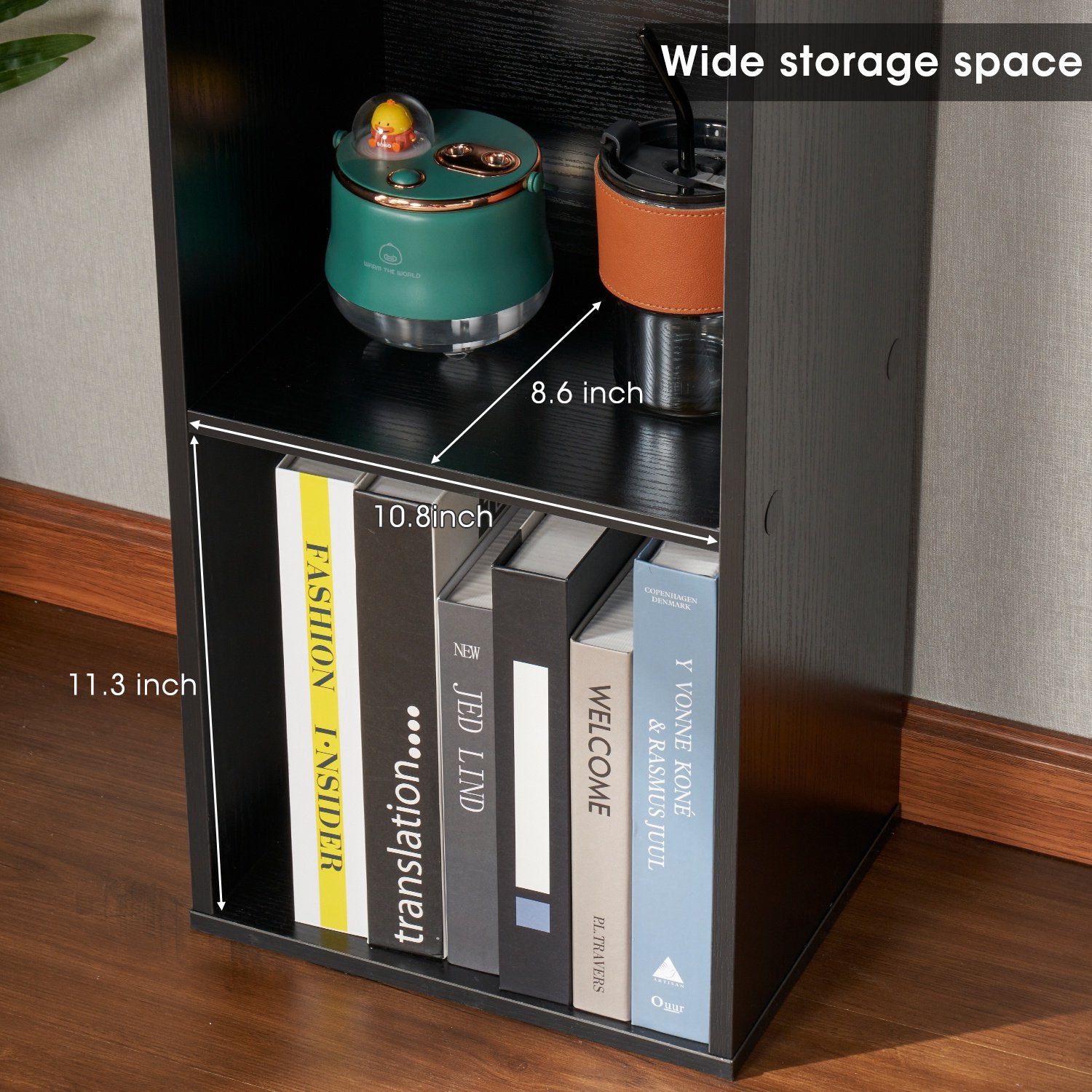 6 Tier Standard Bookcase, 71.5" Tall Wooden Storage Book Shelf for Home Office and Bedroom, Black