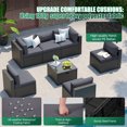 Clouddwell 7-Piece Patio Furniture Set On Sale, Black Rattan Wicker Outdoor Sectional Sofa Couch with Table Patio Conversation Set for Lawn& Backyard,Gray