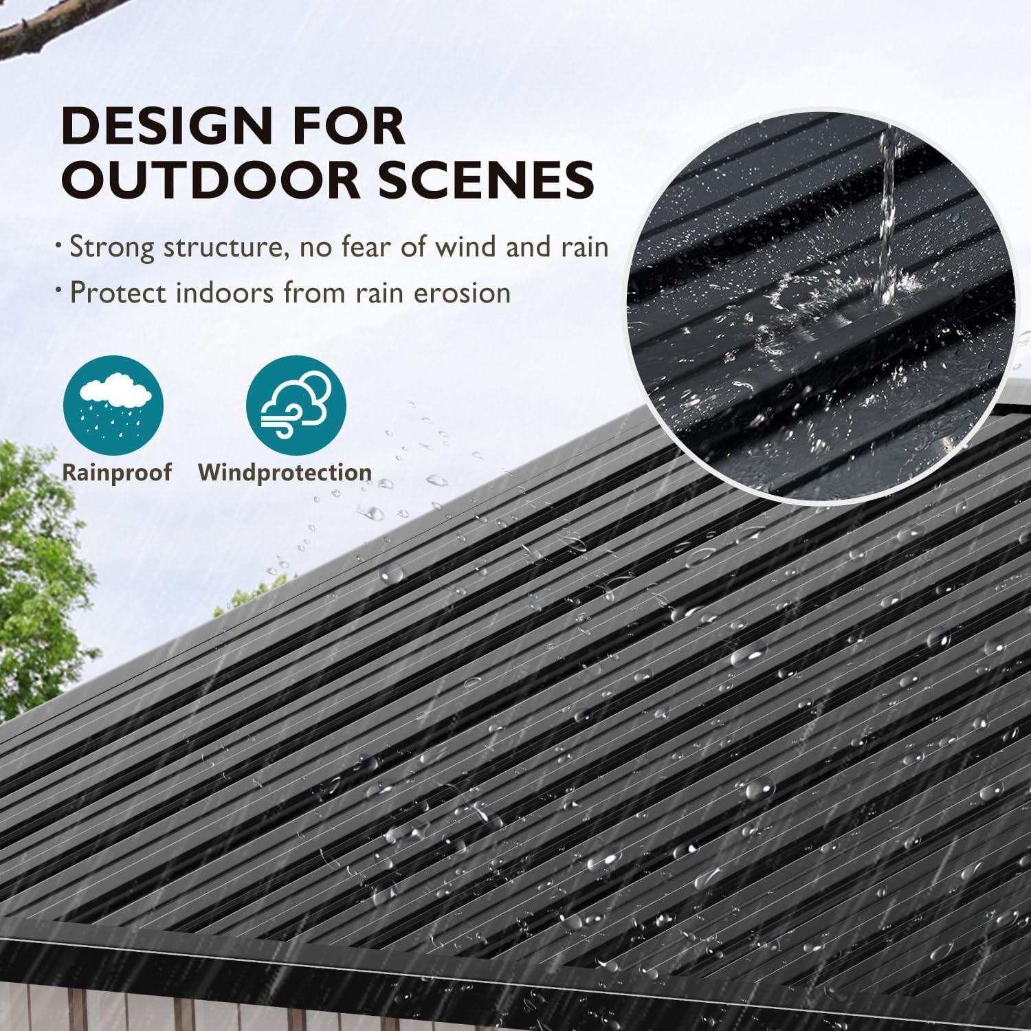 Sunmthink 6.4' x 4' Outdoor Storage Shed with Roof & Lockable Door, Metal Tool Shed for Backyard, Garden