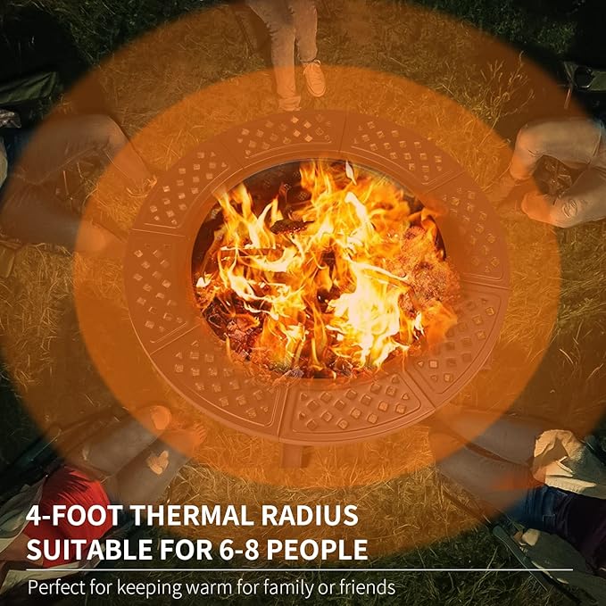 Outdoor Wood Burning Fire Pit with 2 Grills