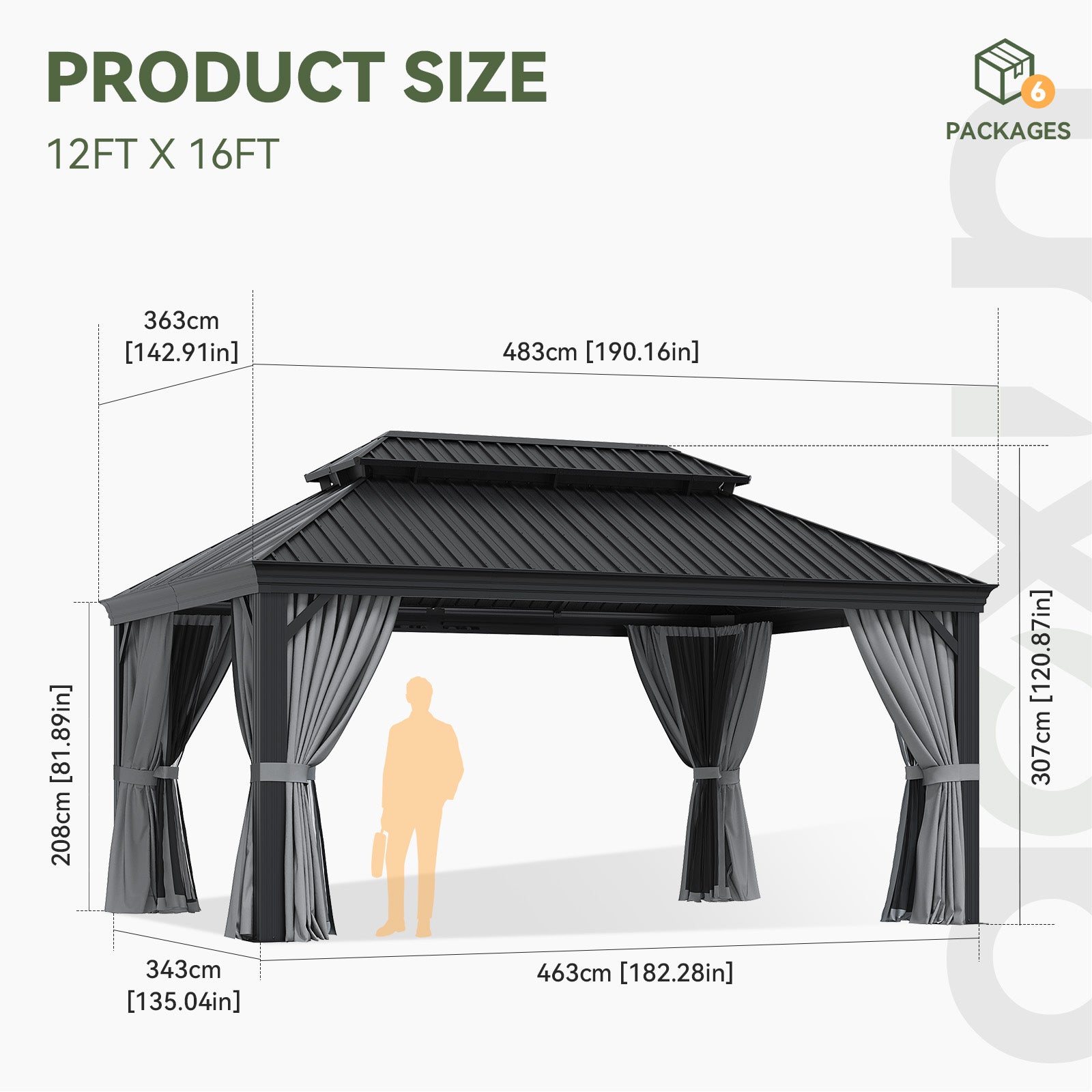 Hardtop Aluminum Gazebo with Rain Gutter