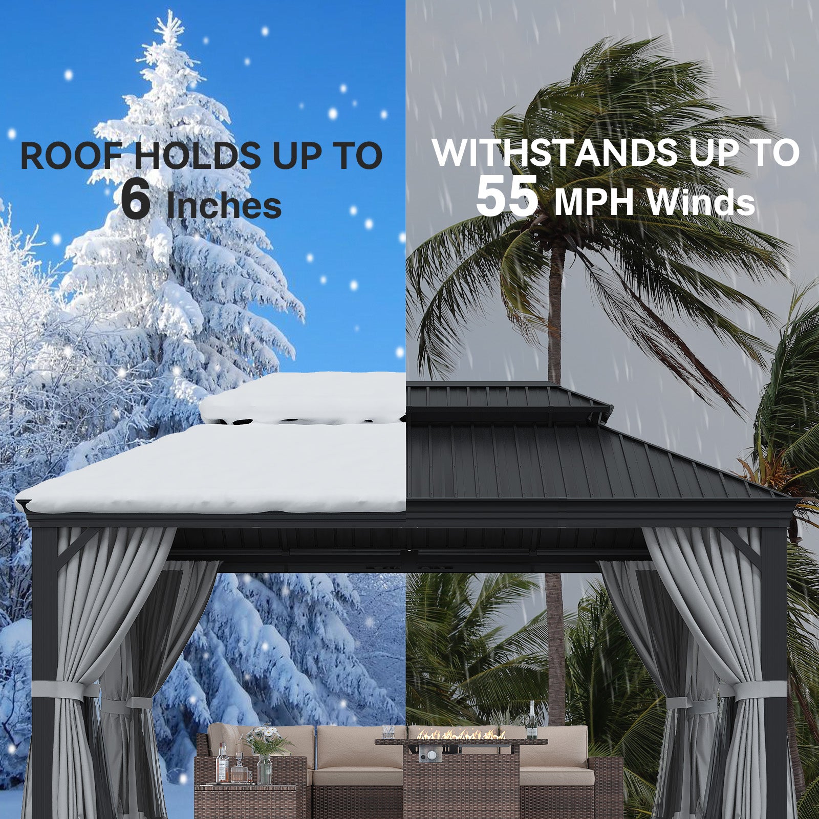 Hardtop Aluminum Gazebo with Rain Gutter