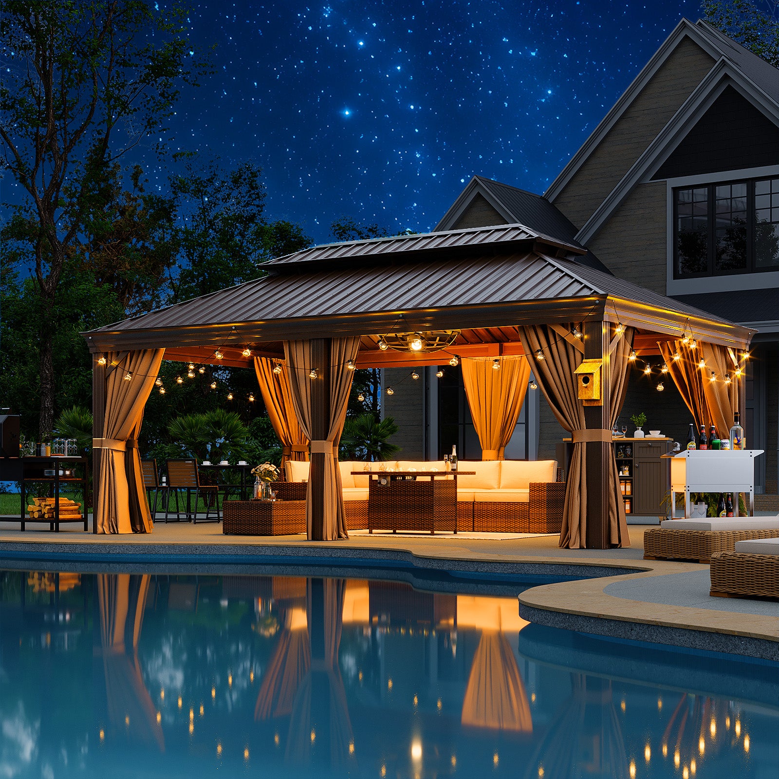 Hardtop Aluminum Gazebo with Rain Gutter