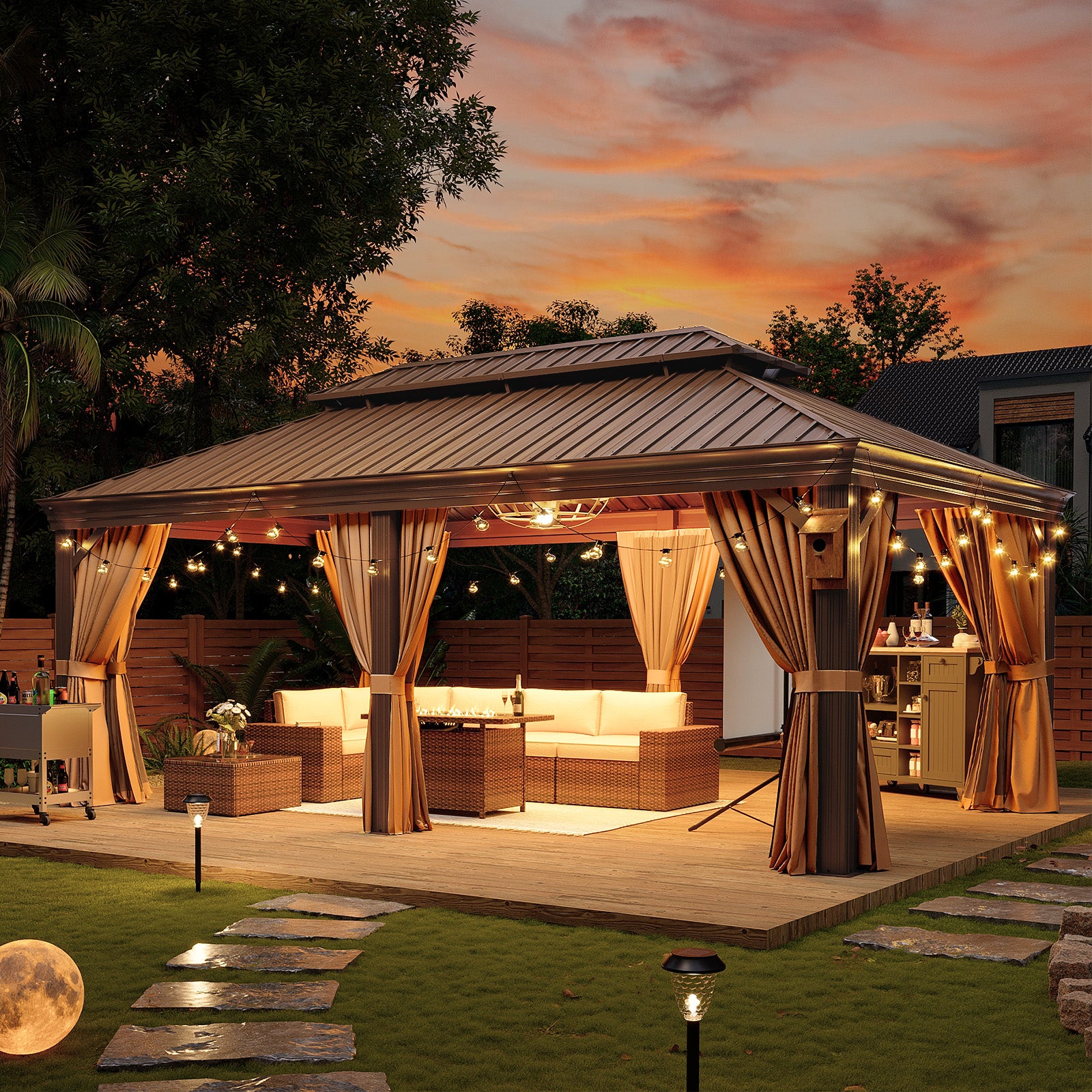 Hardtop Aluminum Gazebo with Rain Gutter