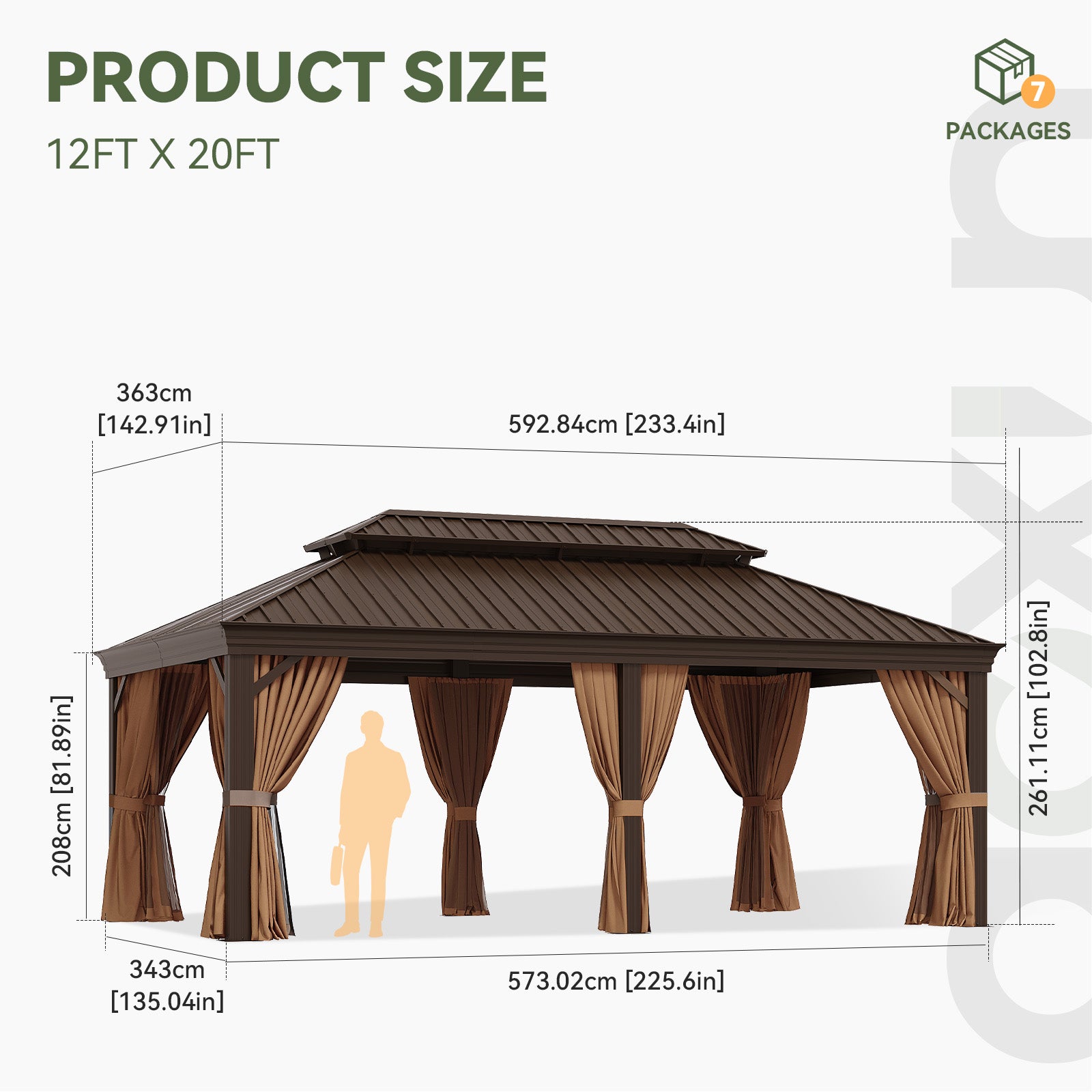 Hardtop Aluminum Gazebo with Rain Gutter
