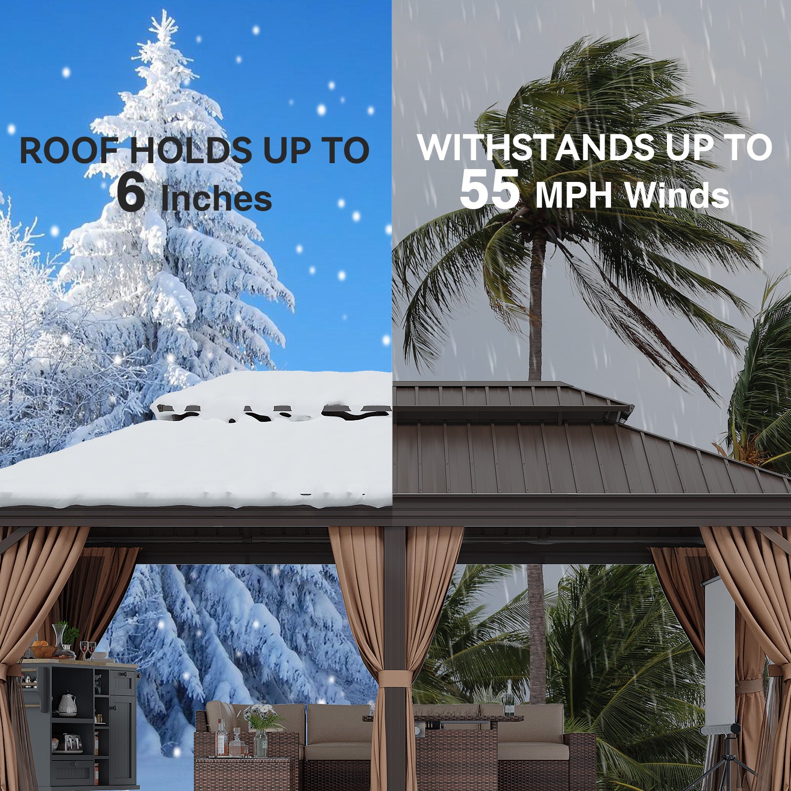 Hardtop Aluminum Gazebo with Rain Gutter
