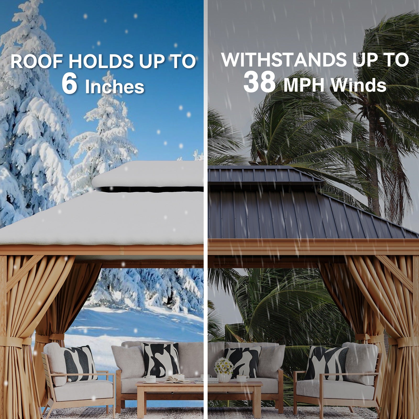 Hardtop Aluminum Gazebo with Rain Gutter