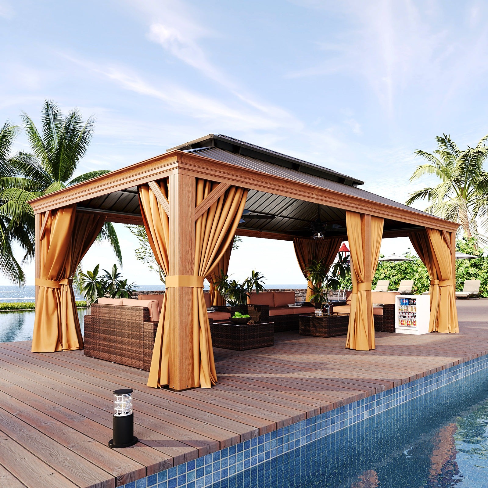 Hardtop Aluminum Gazebo with Rain Gutter
