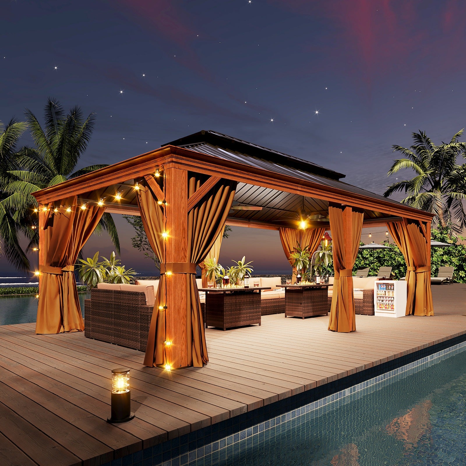 Hardtop Aluminum Gazebo with Rain Gutter