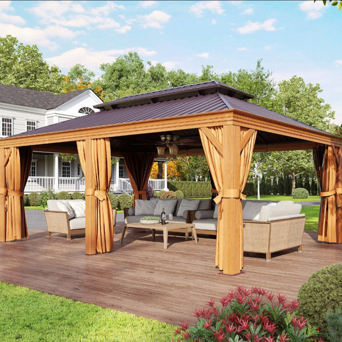 Hardtop Aluminum Gazebo with Rain Gutter