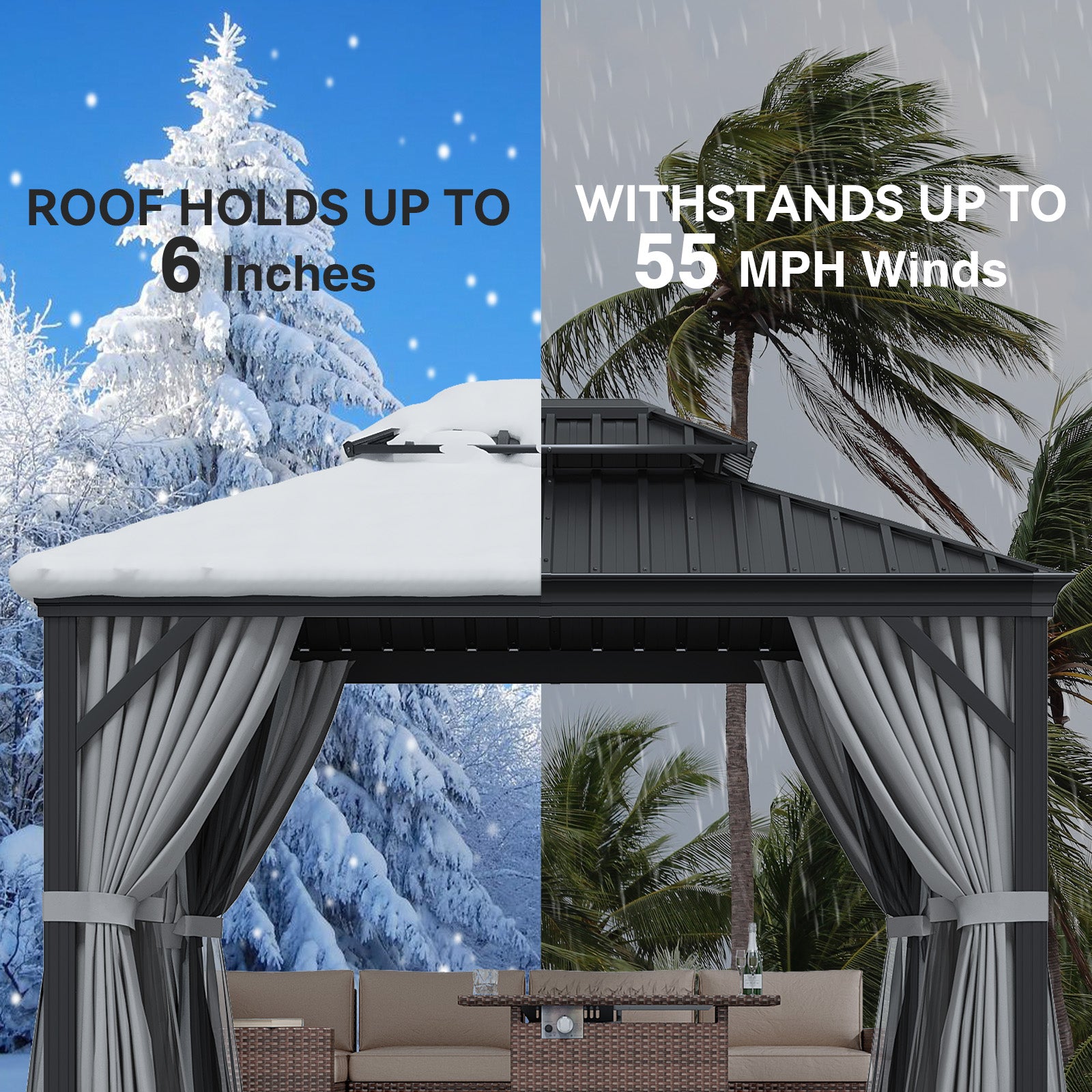 Hardtop Aluminum Gazebo with Rain Gutter