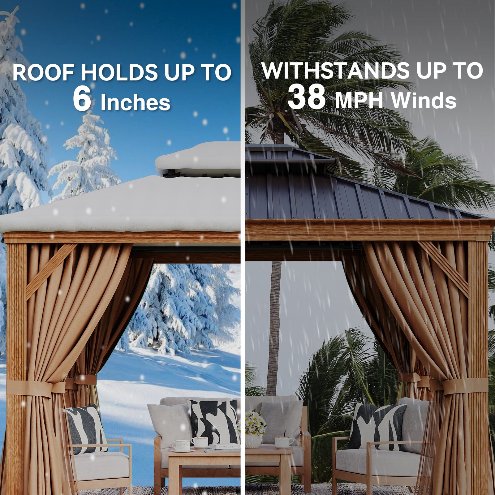 Hardtop Aluminum Gazebo with Rain Gutter