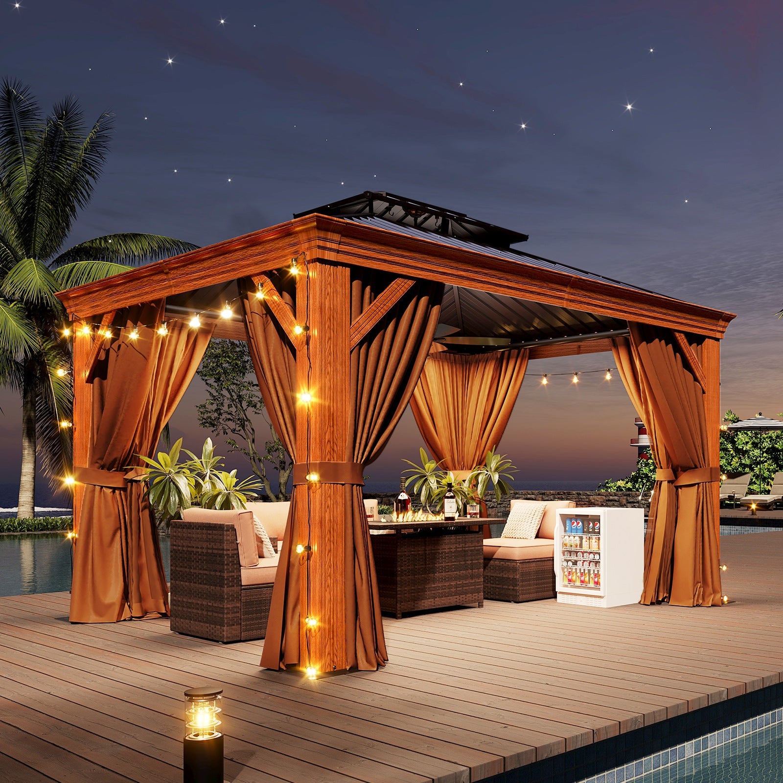 Hardtop Aluminum Gazebo with Rain Gutter