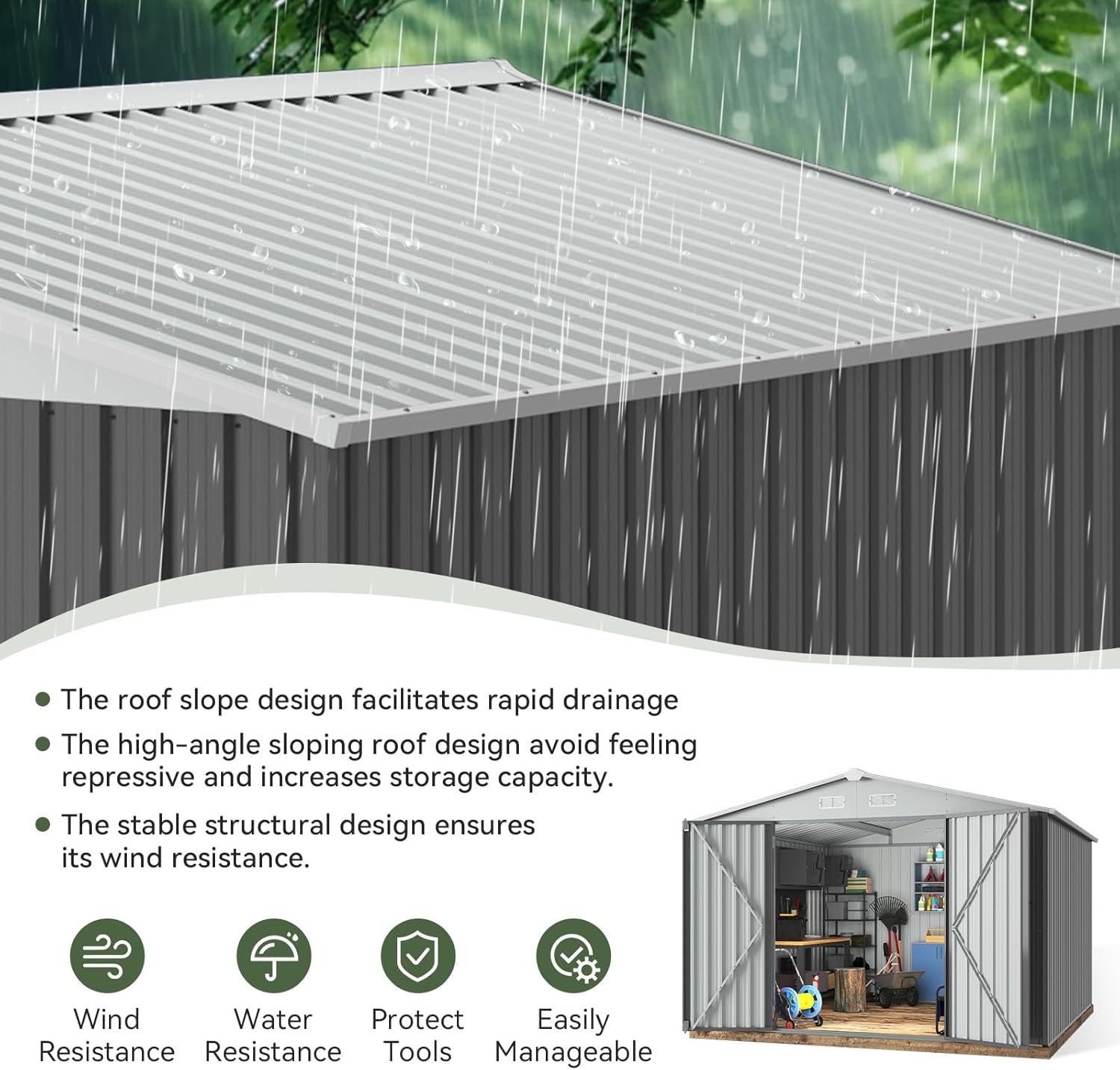 Metal Utility Shed House with Air Vent (Copy)