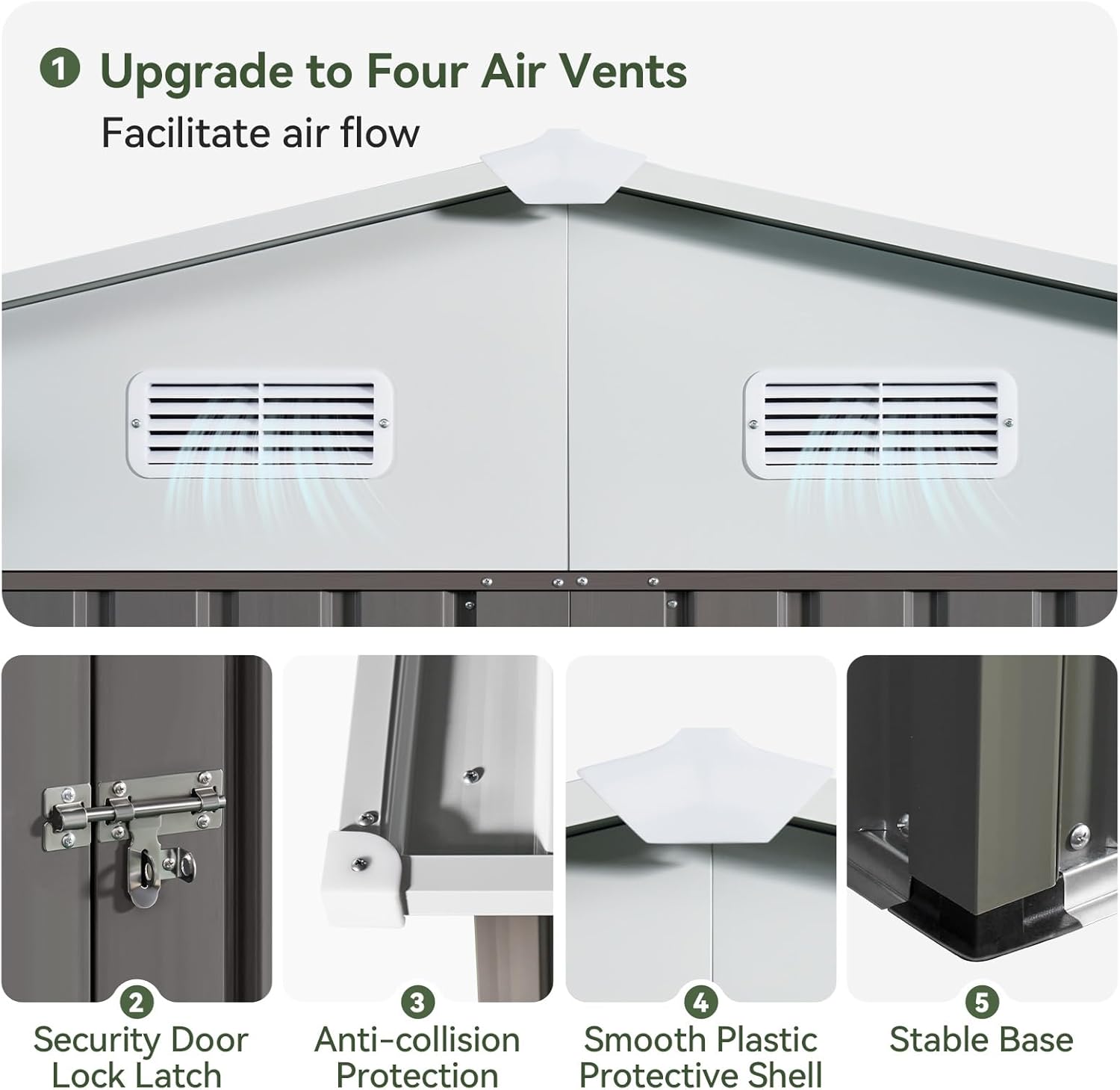 Metal Utility Shed House with Air Vent (Copy)