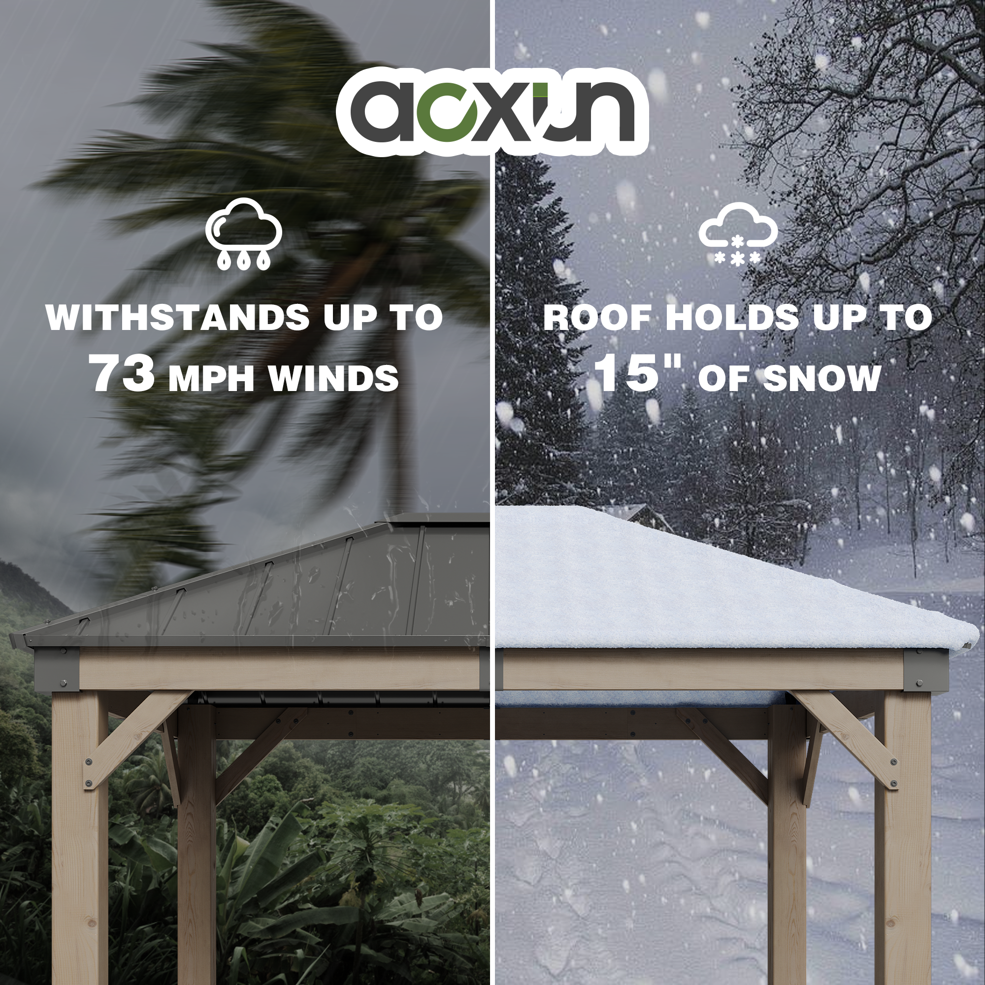 AOXUN Cedar Wooden Gazebo