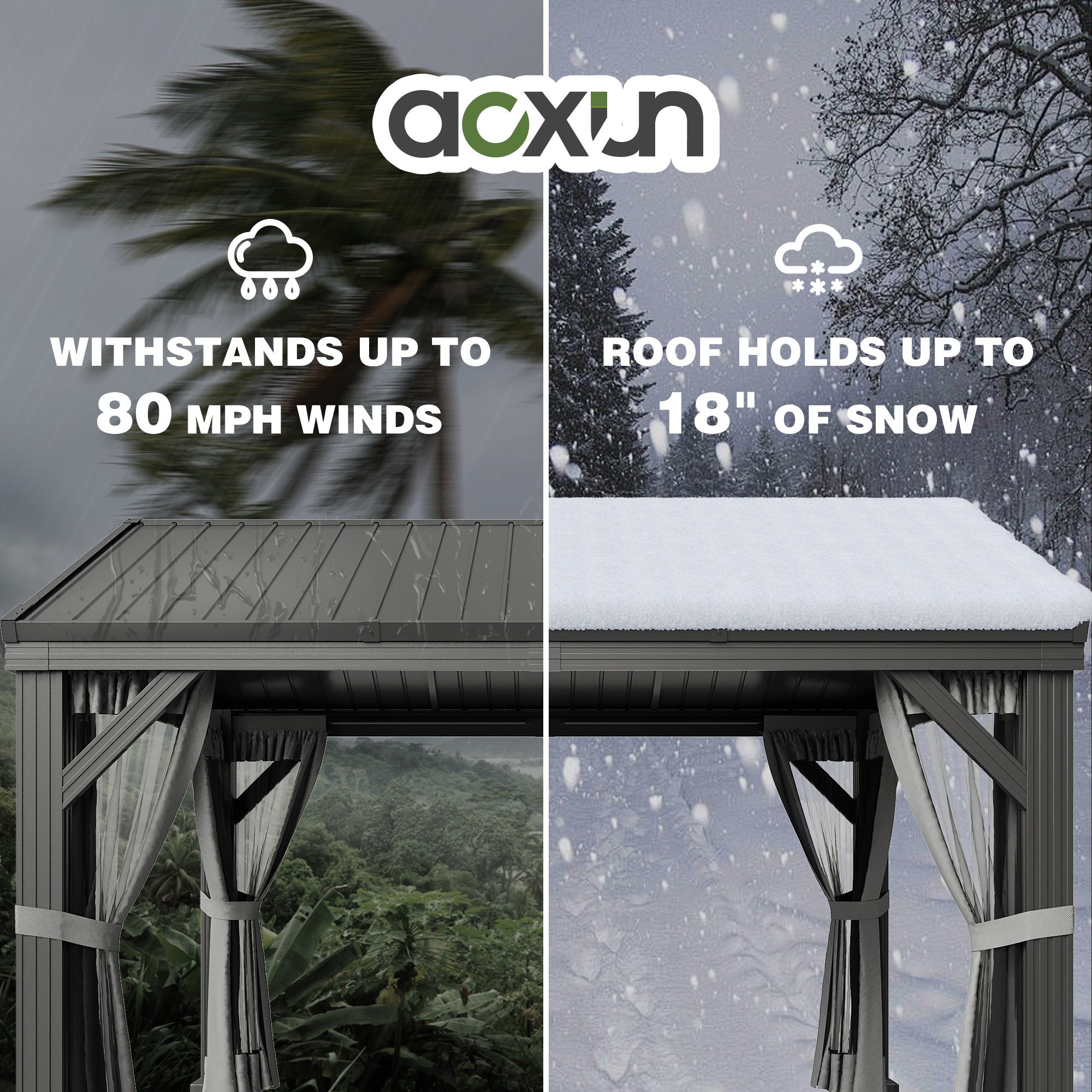 10' x 12' Aluminum Pavilion Gazebo with Gable Roof