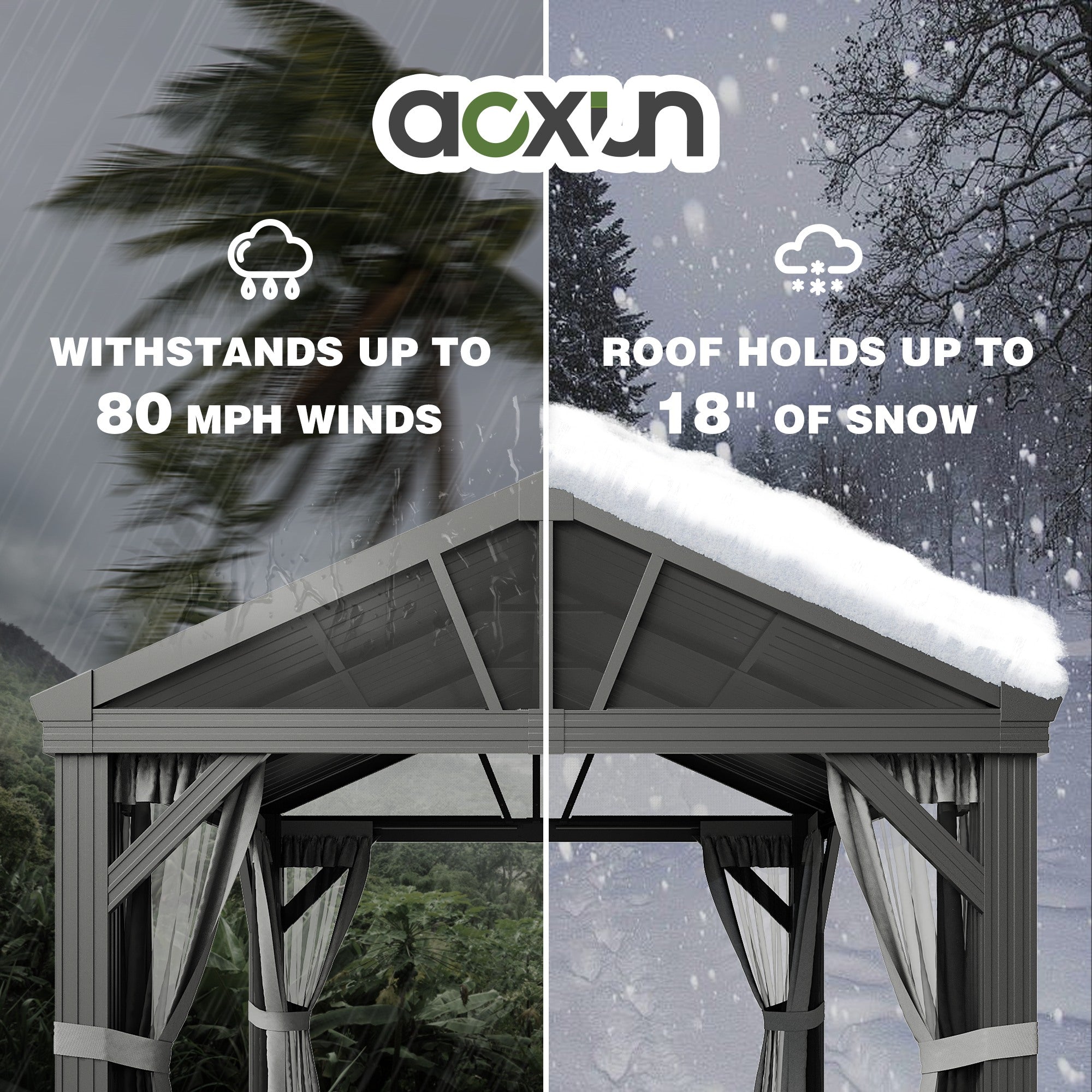 10' x 12' Aluminum Pavilion Gazebo with Gable Roof