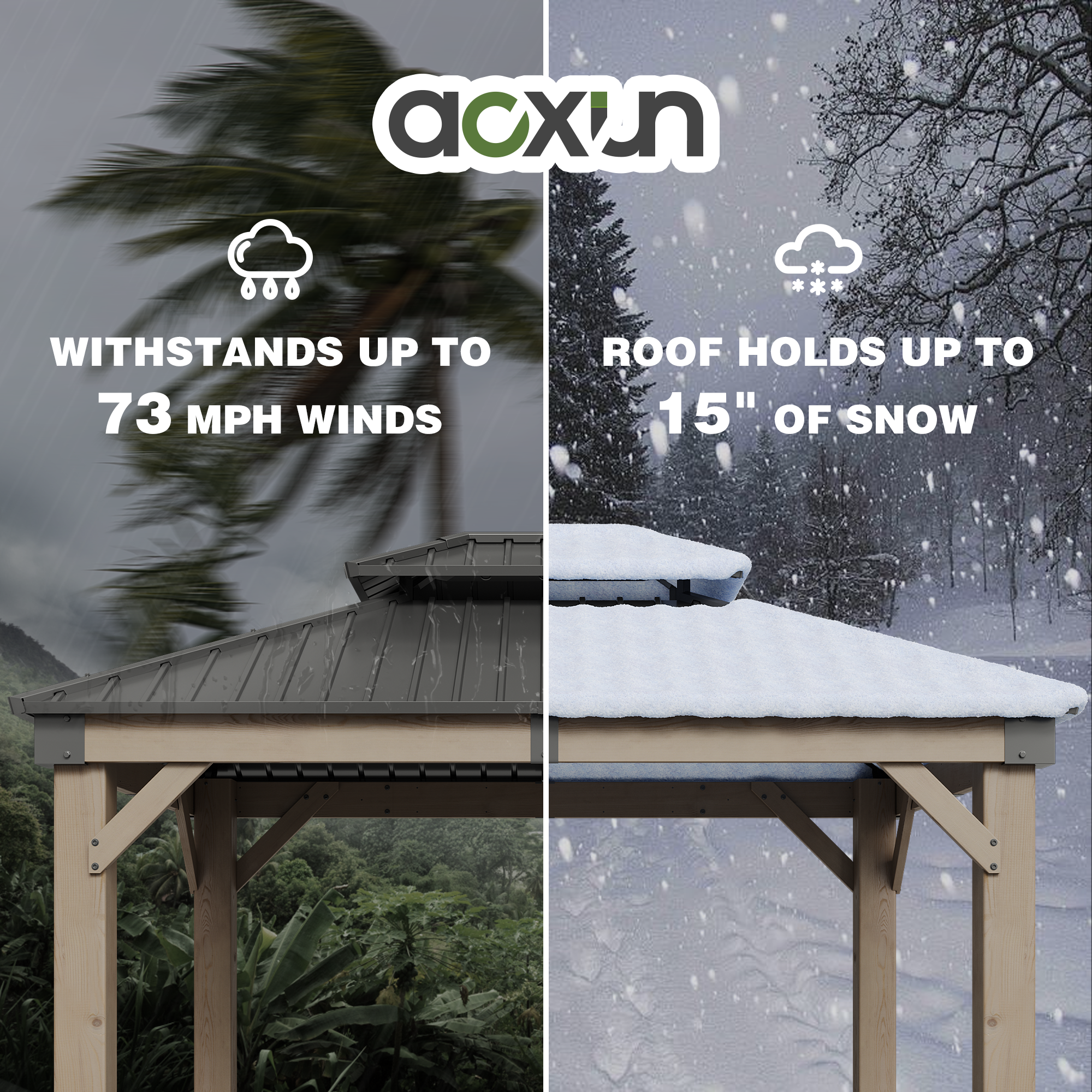 AOXUN Cedar Wooden Gazebo