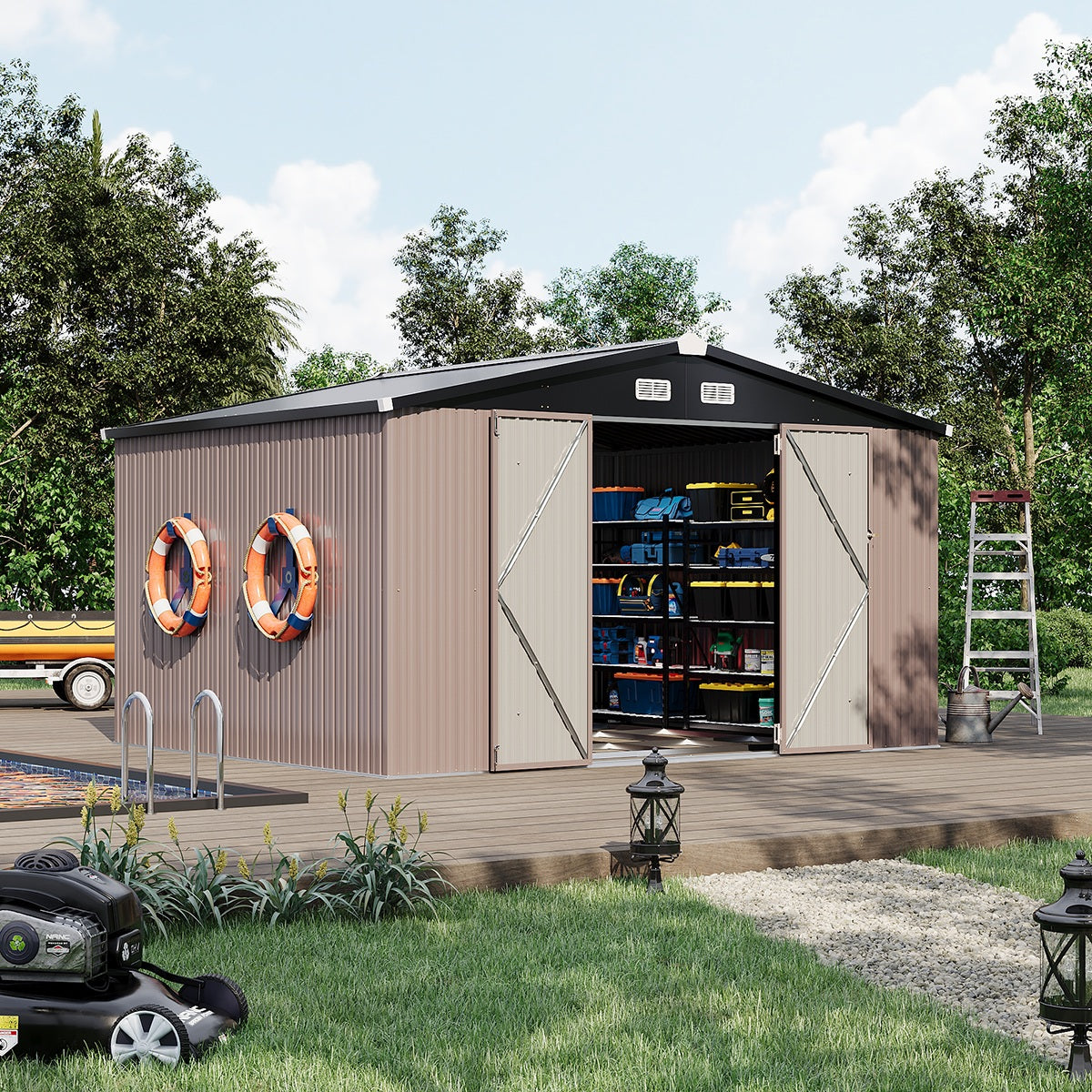 Metal Utility Shed House with Air Vent (Copy)