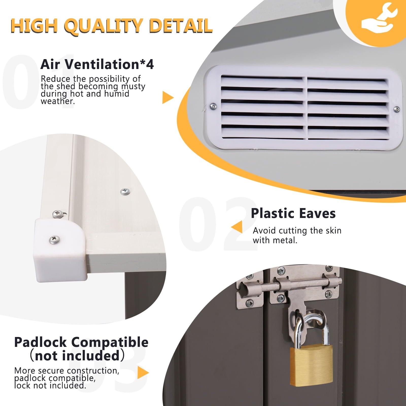 10’x 8’ Outdoor Storage Shed with Base Frame, Metal Garden Tool Shed with Lockable Door, Galvanized Steel Shed for Backyard, Lawn and Patio, Gray