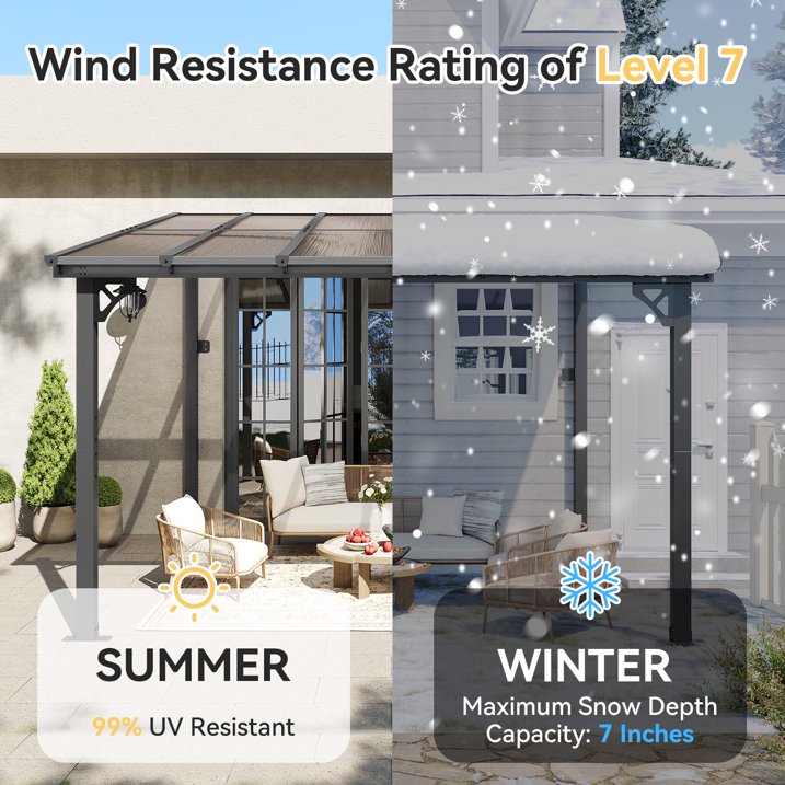 AOXUN 12' x 10' Hardtop Gazebo Outdoor Aluminum Pergola For Garden, Patio, Backyard-Gray