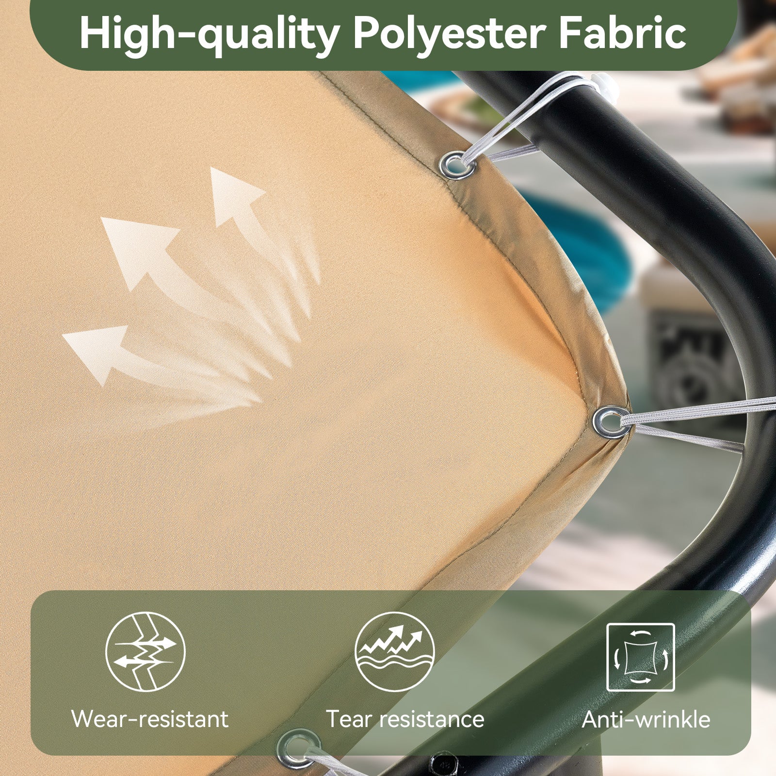 Aoxun 8x5 Lean to Gazebo Outdoor Pergola with Water Resistant & UV-Resistant, Wall-Mounted Canopy with Sloped Roof for Backyard, Deck, Patio or Garden Khaki