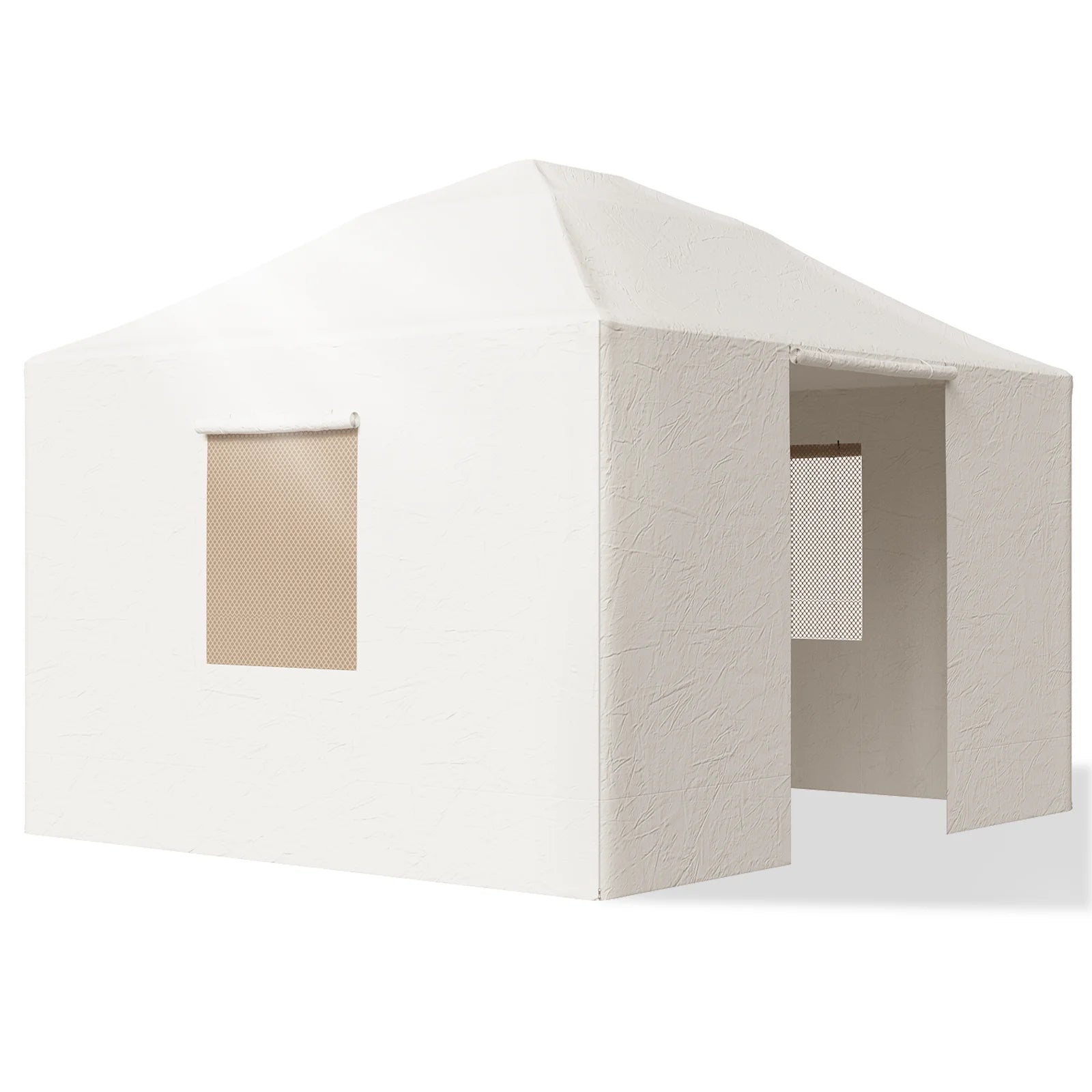 Aoxun Winter Cover 10' x 12' for Hardtop Gazebos,Outdoor Gazebo Cover with Sidewalls and Mesh Windows, All Season Waterproof Enclosed Canopy Covers, White(Gazebo not Included)