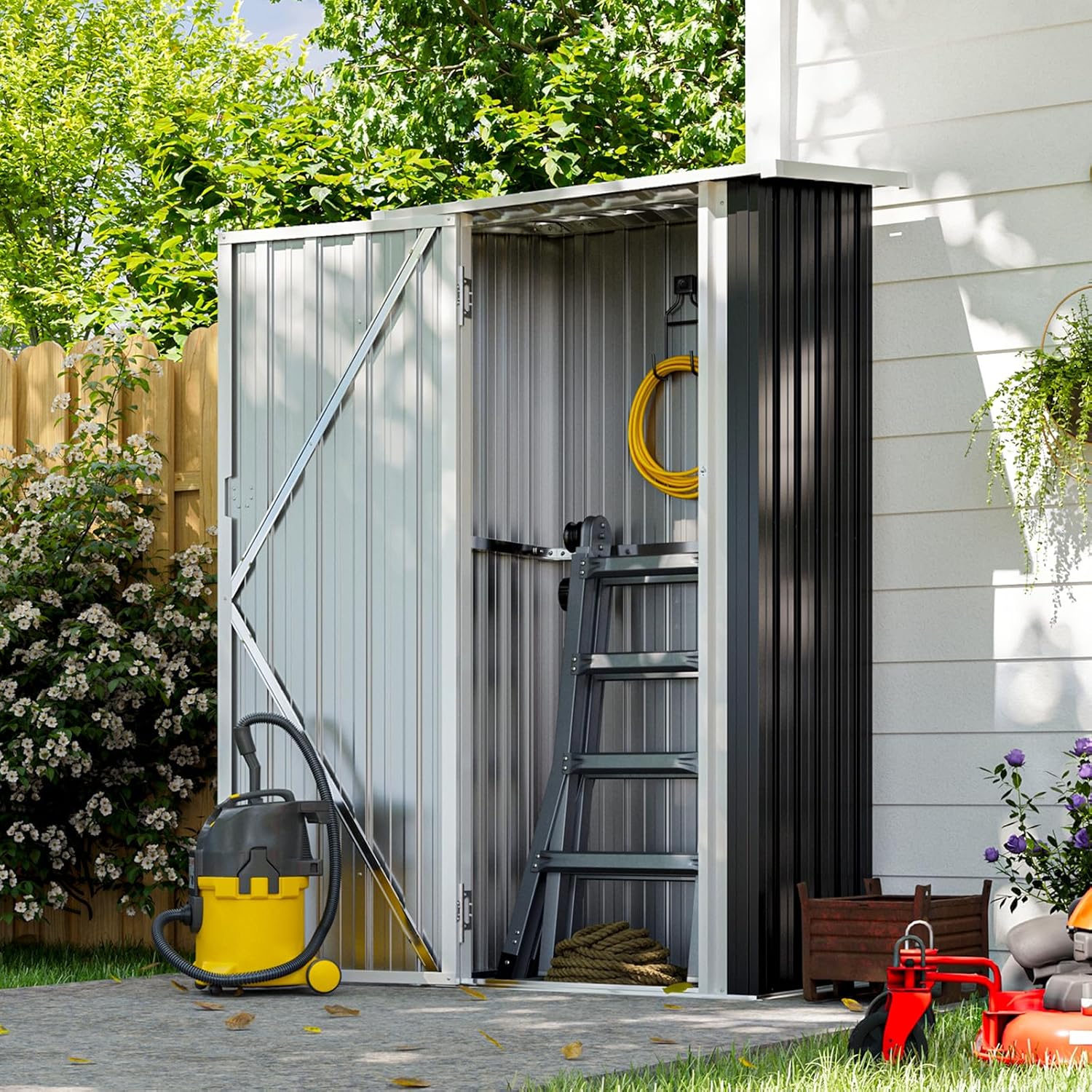 Metal Lean To Storage Shed without Base