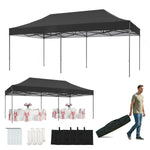 Aoxun 10' x 20' Black Pop-Up Canopy with Sidewalls